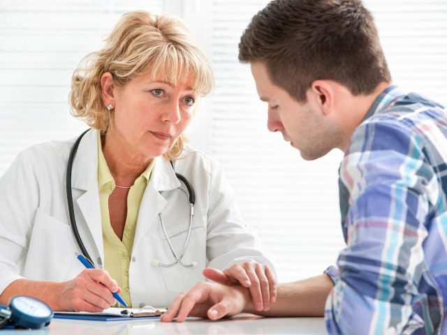 Doctor and patient talking